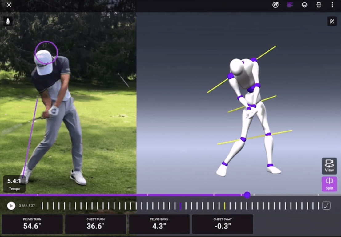 Sportsboxの映像と3Dモデルを照らし合わせる解析画面